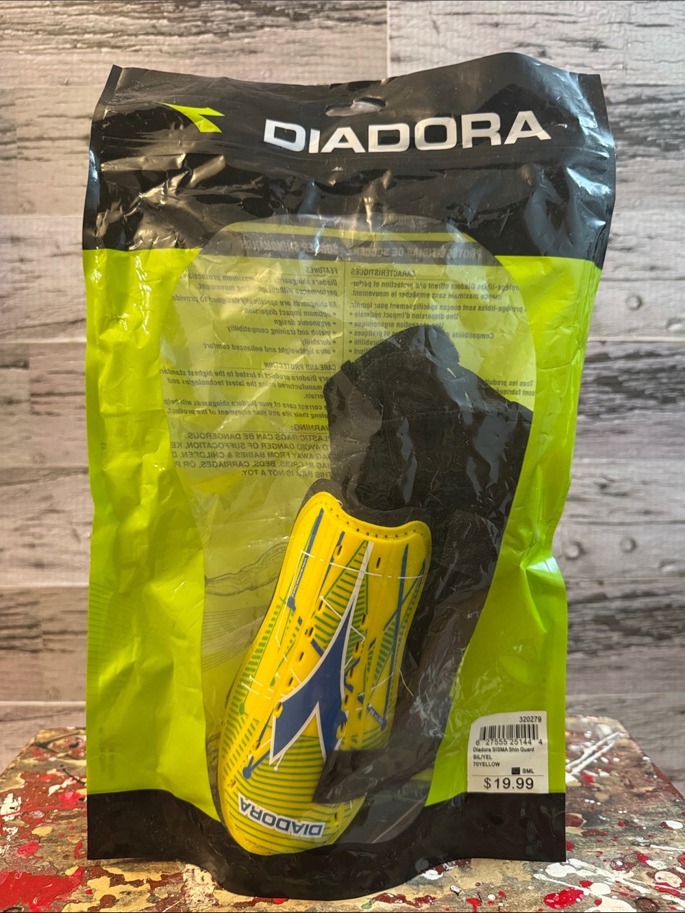 2/$18 Diadora Yellow Youth Soccer Shin Guards Size Small